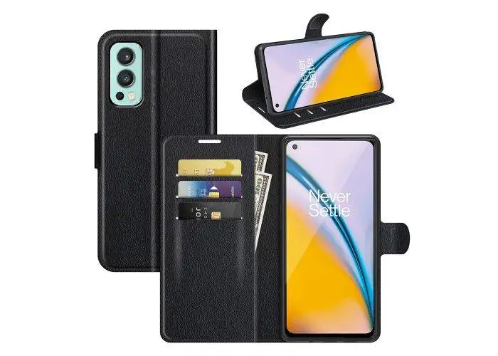 OnePlus Nord 2 5G - Læder cover / pung - Sort