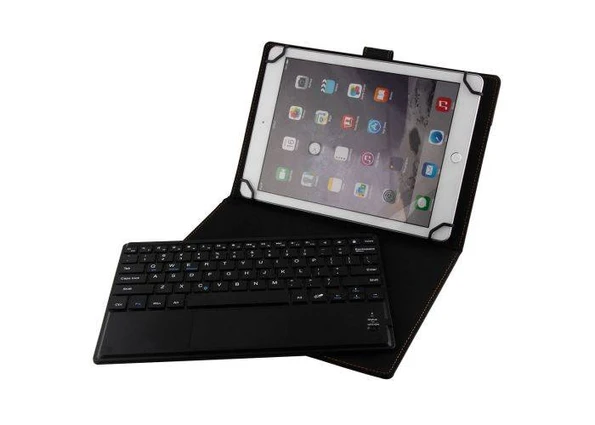 Huawei MediaPad T3 7 - Bluetooth/trådløs Tastatur DANSK layout m/aftagelig læder etui/cover - Sort