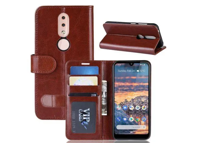 Nokia 4.2 - Læder cover / pung - Brun