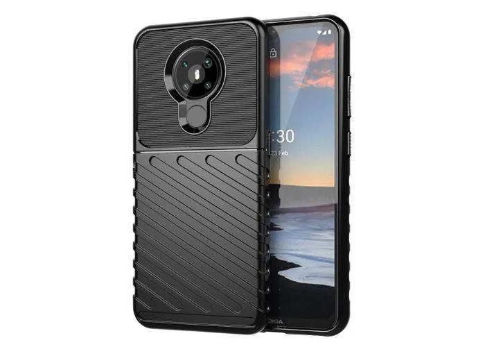 Nokia 5.3 - Thunder Series gummi cover - Sort