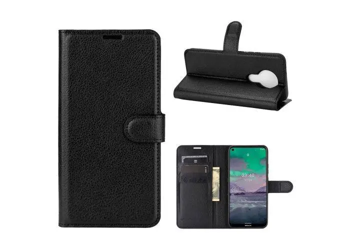 Nokia 3.4 - Læder cover / pung - Sort
