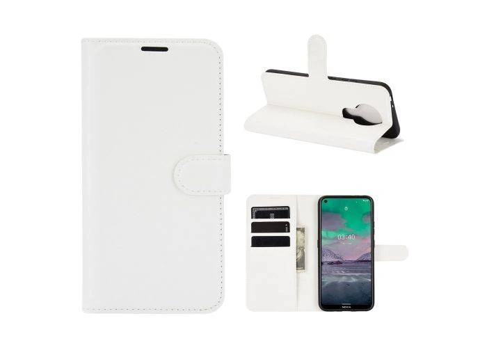 Nokia 3.4 - Læder cover / pung - Hvid
