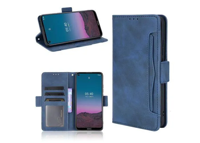 Nokia 5.4 - Læder cover / pung - Udvendig aftagelig kortholder - Blå