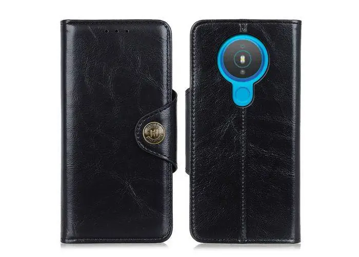 Nokia 1.4 - Vintage læder cover / pung - Sort