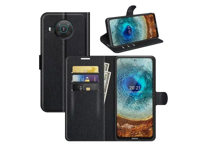 Nokia X10 / X20 - Læder cover / pung - Sort