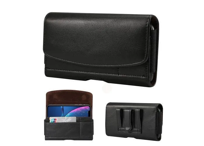 iPhone/smartphone universal bælte cover/taske 15.5x8 cm - Sort