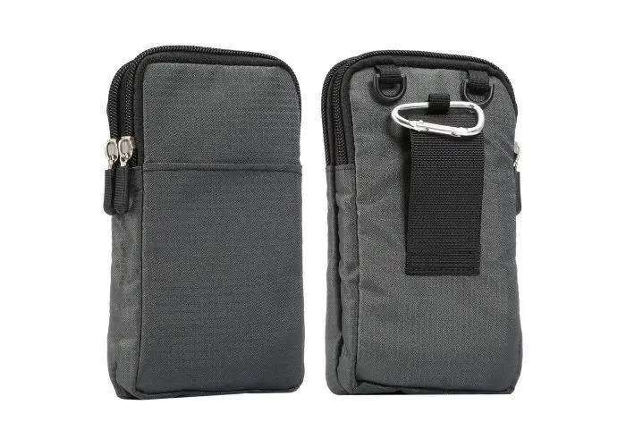 Universal Taske / Etui med Skulderrem & Kan monteres på bælte - Str. 18*10cm. - til iPhone / smartphone - Grå