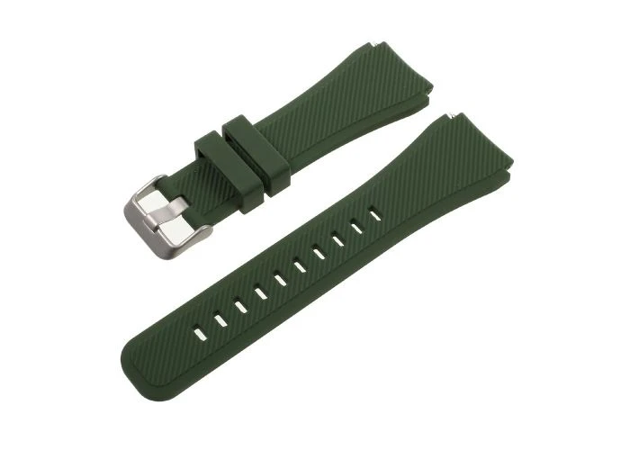 Samsung Galaxy Watch 46mm / Galaxy Watch3 45mm - Urrem i silikone 22mm - Militærgrøn