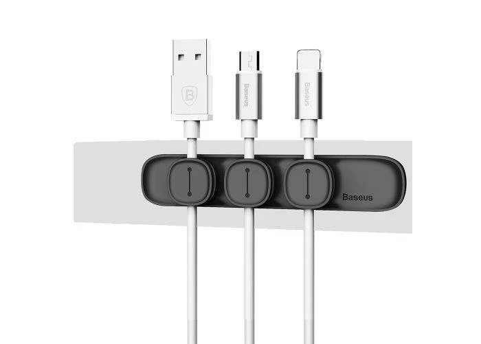 BASEUS Magnetisk Kabel klips / Holder – Sort