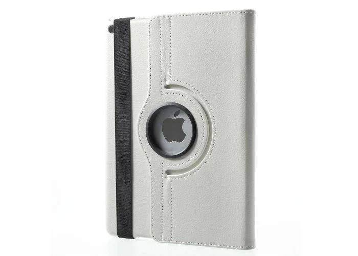 iPad Air 2 - 360 gr Roterende Læder Flip Cover - Hvid