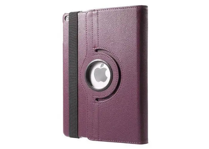 iPad Air 2 - 360 gr Roterende Læder Flip Cover - Lilla