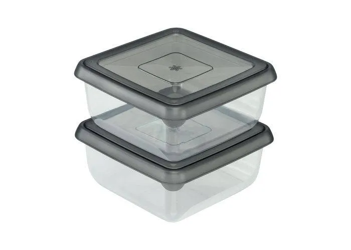 Madopbevaringsboks 0,40 L / 11.5x11.5x5.5 cm - 2 stk.