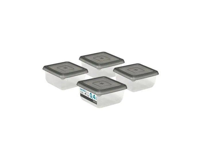 ArticBox - Madopbevaringsboks 0,4 L / 11,5 x 11,5 x 7 cm - Sæt med 4 stk.