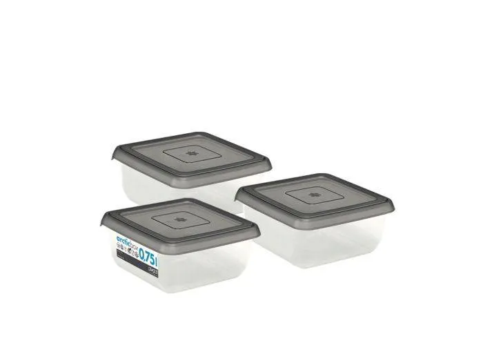 ArticBox - Madopbevaringsboks 0,75 L / 14 x 14 x 7,5 cm - Sæt med 3 stk.