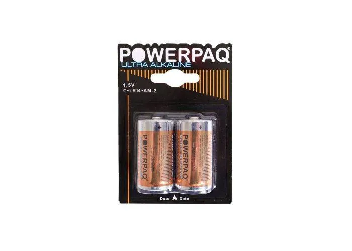 Powerpaq Ultra Alkaline C batteri 1.5V - 2 stk.