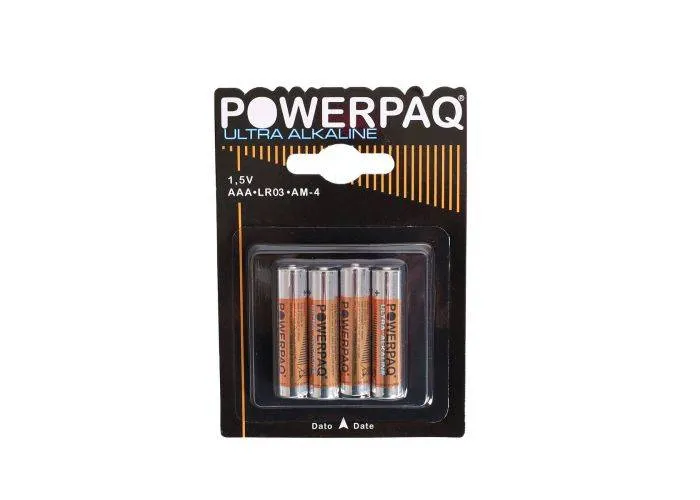 Powerpaq Ultra Alkaline AAA batteri - 4 stk.