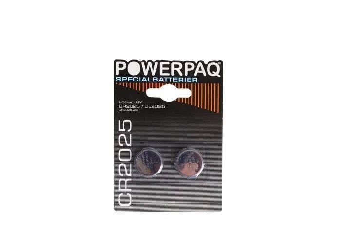 Powerpaq Lithium CR2025 knapcelle batteri - 2 stk.