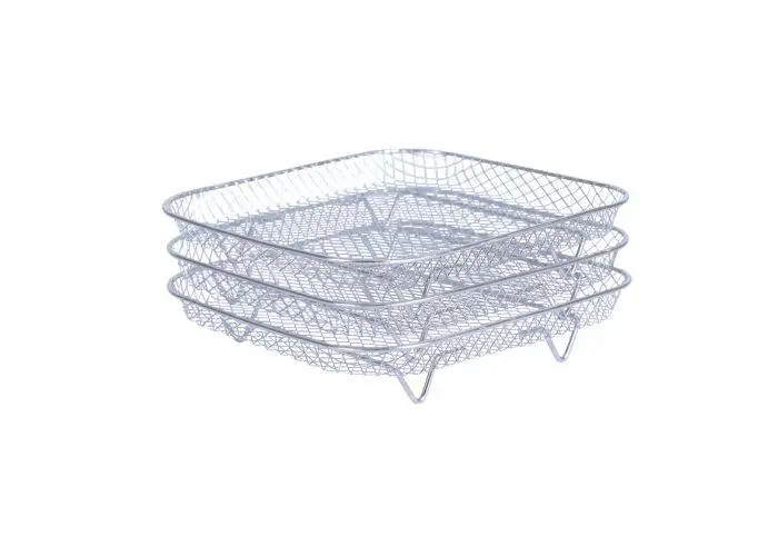 Rack i rustfrit stål med 3 hylder 21x21x9,5 cm - Til Airfryer