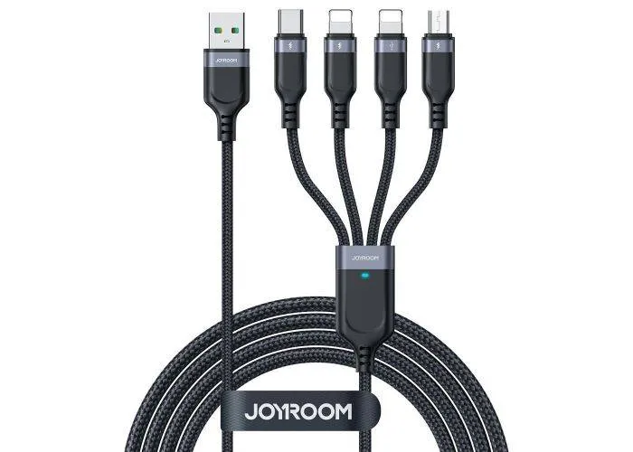 Joyroom - 4-i-1 Design - 2x Lightning / USB-C / mikroUSB oplader kabel 1.2 m