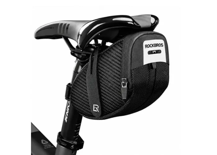 Rockbros cykelsadeltaske 0.75L - Med reflekser - Sort