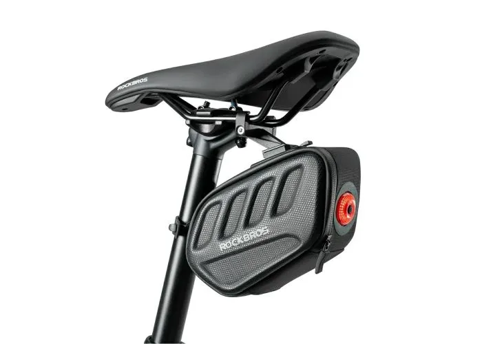 Rockbros cykel sadeltaske 0.45L - Vandtæt - Med indbygget cykellygte - Sort