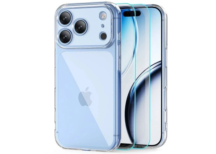 iPhone 17 Pro Max / 18 Pro Max - Tech-Protect FlexAir gummi cover inkl. 2 stk. Hærdet beskyttelsesglas - Clear