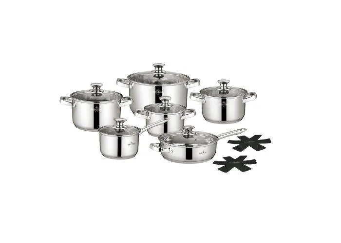 Swiss Haus - Grydesæt med låg i 14 dele - Alle typer komfur - Rustfrit stål - "Davos Collection"