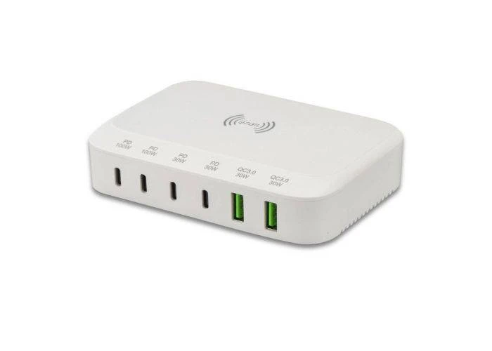 Trådløs oplader 15W - 7-i-1 Dock Total 100W - Hvid