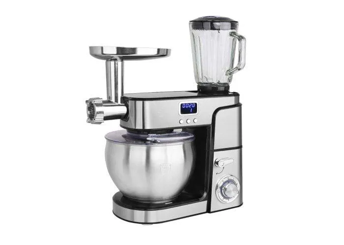 Swiss Haus 3-i-1 Køkkenmaskine 1500W / 7.0L Hakker/Blender/Røre - Z. Glacier Collection - Sølv