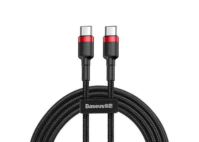 BASEUS - Cafule - USB-C til USB-C PD HURTIG 60W oplader kabel 20V/3A - sort/rød - 1 m