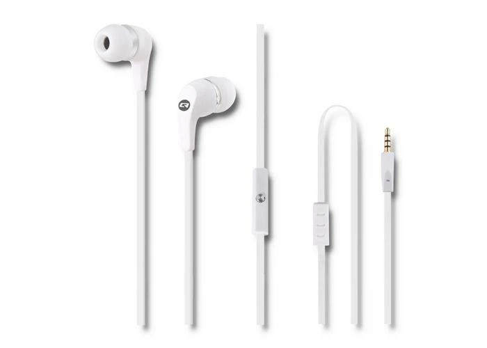 Qoltec - In-Ear Høretelefoner med 3.5mm kabel - Med mikrofon - Hvid