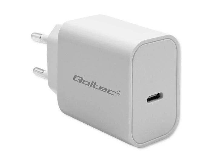 QOLTEC USB-C PD HURTIG oplader / adapter - 20W / 3A - Hvid