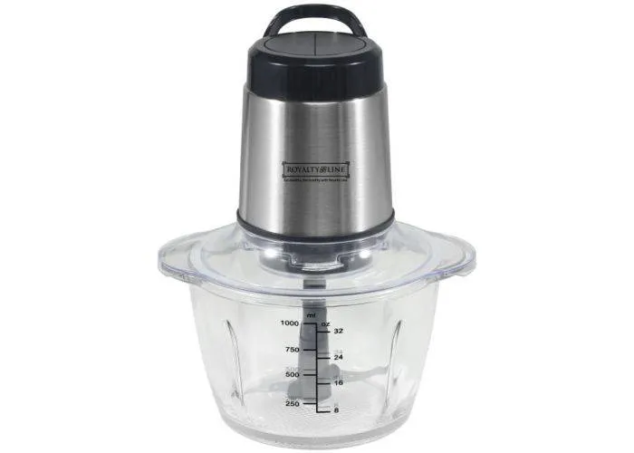 Royalty Line Elektrisk chopper 300W / 1,0L - Rustfrit stål/Transparent