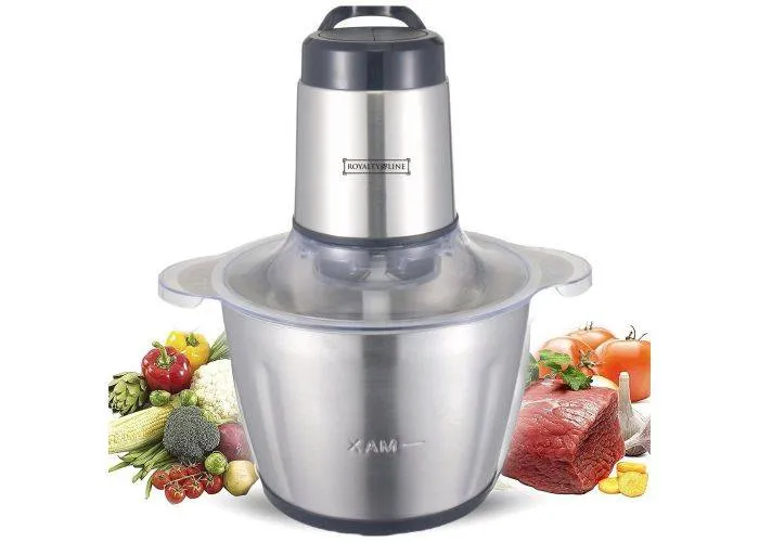 Royalty Line Elektrisk chopper 600W / 3L - Rustfrit stål/Transparent