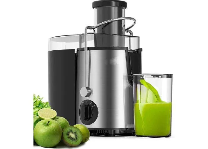 Royalty Line Slowjuicer i rustfrit stål - 700W / 2 Hastigheder - Med Juicebeholder
