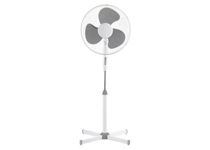 Platinet Gulvventilator ø40cm / H120 cm - 3 hastigheder / Sving funktion - Hvid/Grå