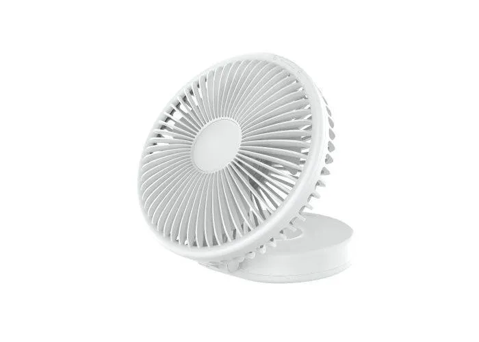 Platinet USB genopladelig bordventilator 2400mAh / Justerbar vinkel - Hvid