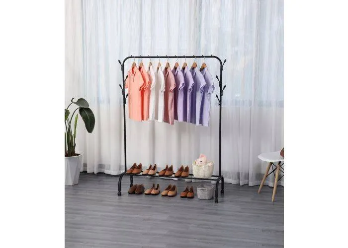 RACK Europa - Tøjstativ med hjul i stål - 110x40x150 cm - Sort