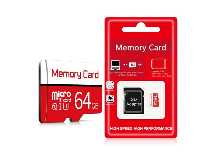 64GB MicroSD TF Hukommelseskort Class 10 - inkl. SD kort Adapter