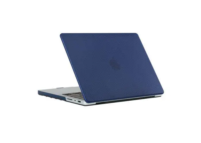 MacBook Pro 16 M5/M4/M3/M2/M1 (2026-2021) - DOT Hard cover front + Bagcover - Mørkeblå