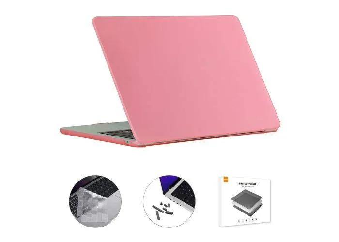 MacBook Air 15 M5/M4/M3/M2 (2026/2025/2024/2022) - ENKAY cover til front og bagside - Inkl. Beskyttelsfilm til tastatur - Pink