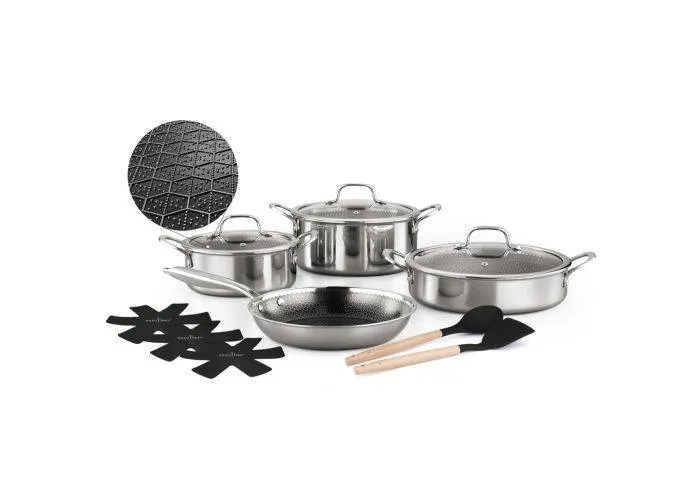 Swiss Haus grydesæt i rustfrit stål i 12 dele - Alle typer kogeplader - Z. Glacier Collection