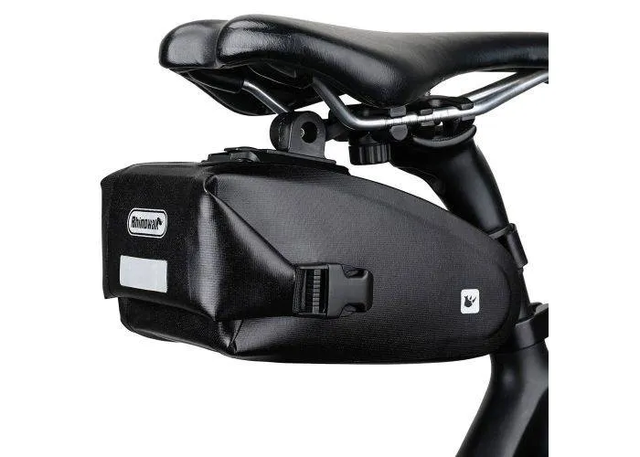 RHINOWALK - Cykeltaske til under sadel - 100% Vandtæt - Quick release beslag - Sort