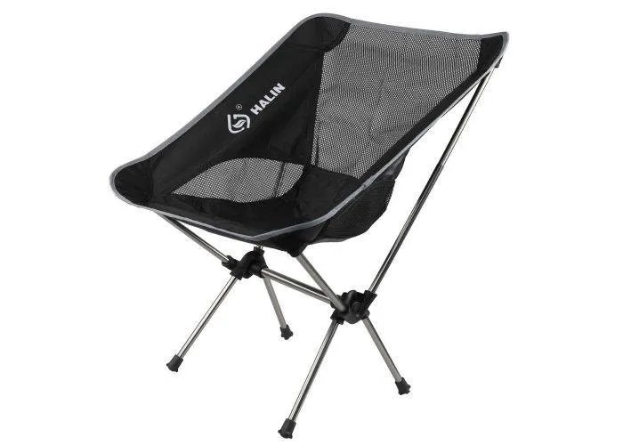 HALIN camping / foldestol i aluminium stel - Grå