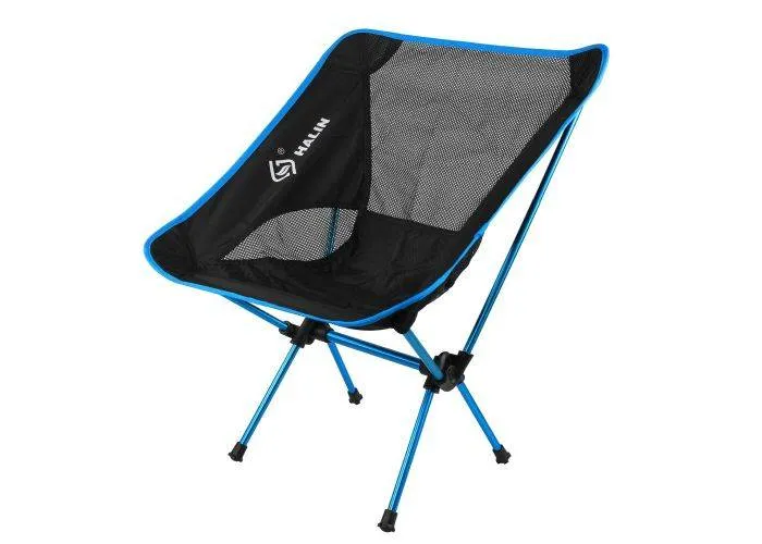 HALIN camping / foldestol i aluminium stel - Himmelblå