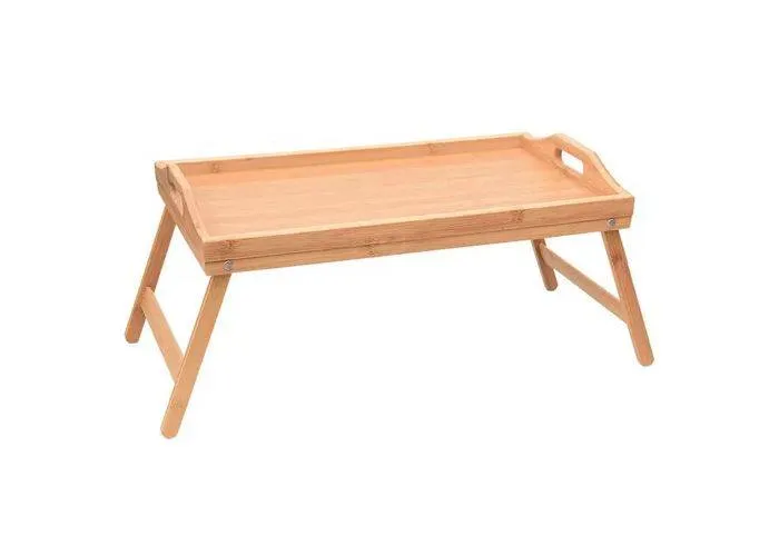 Foldbart Serveringsbord i natur bambustræ  51x31 cm