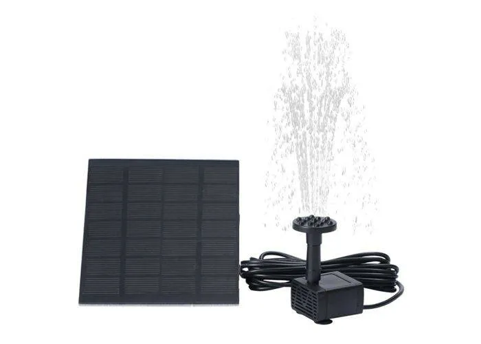 MEIERDE springvand med solcellepanel med 6 forskellige dyser