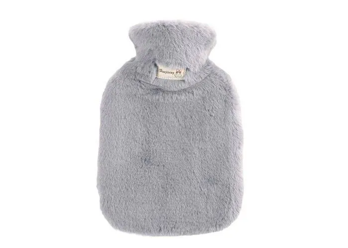 Varmedunk - 2L - Med fluffy cover - Lysegrå