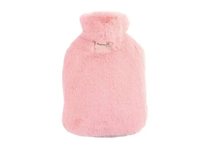 Varmedunk - 1.0L - Med fluffy cover - Pink