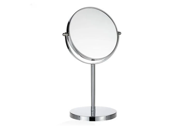 Makeup spejl i metal med 10x Zoom / 360 grader roterbar - Sølv